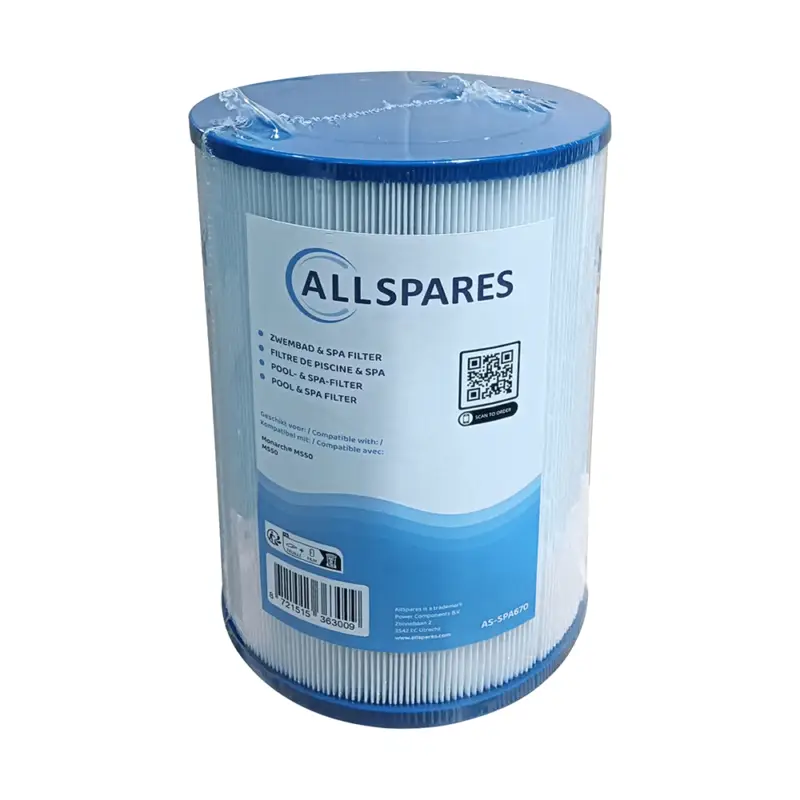 Spa Waterfilter geschikt voor Monarch Spa Sud / MS50 Op = Op