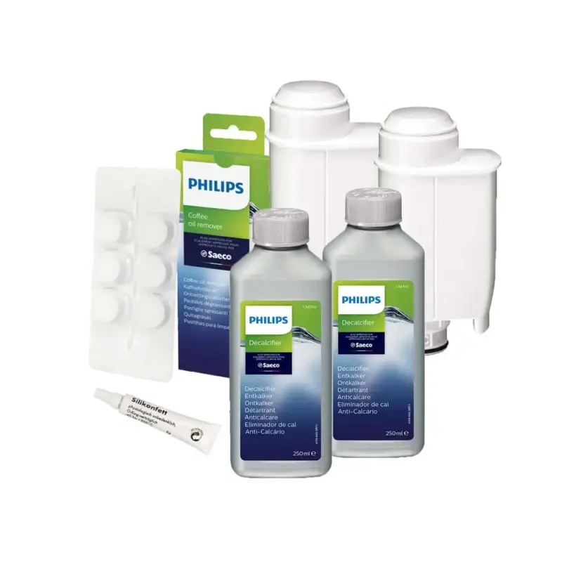 Philips / Saeco Onderhoudsset Koffiemachine Ontkalker + Reinigingstabletten + Waterfilter Bestel Nu