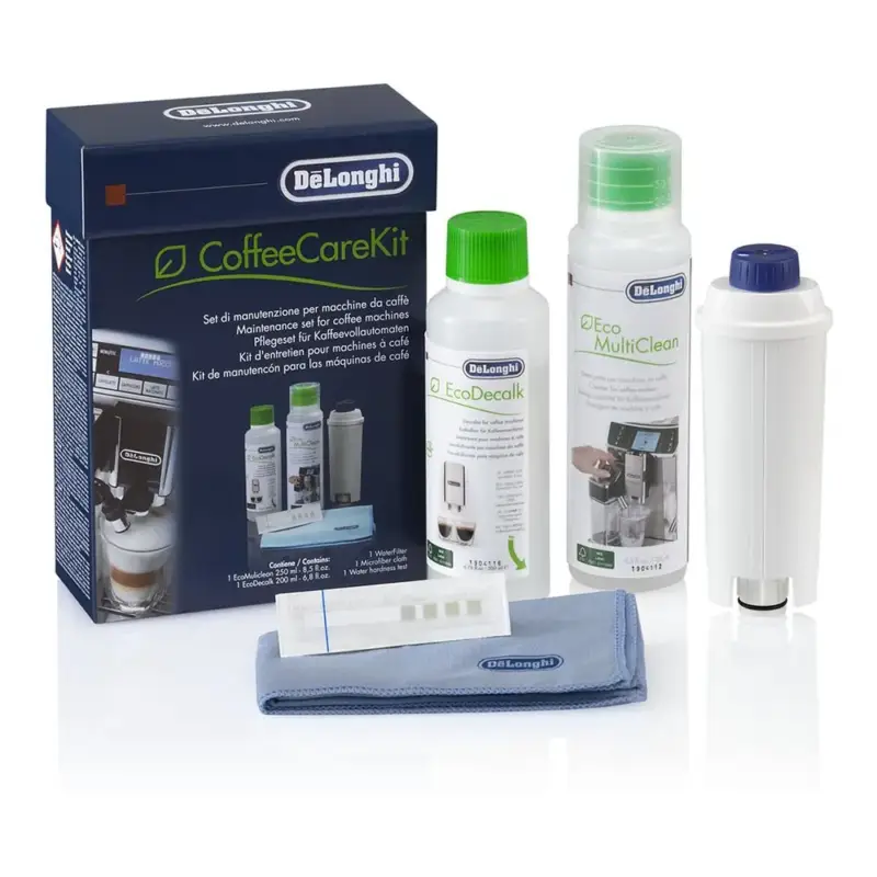Delonghi Onderhoudsset Koffiemachine Ontkalker + Melksysteemreiniger + Waterfilter Bestel Nu