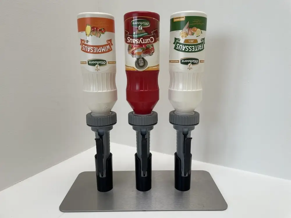 HorecaTraders 3 Oliehoorn Sausdispensers | 900 ML | Meest Verkocht
