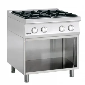Bartscher 4-pits gasfornuis met open onderbouw Serie 700 Koop Online