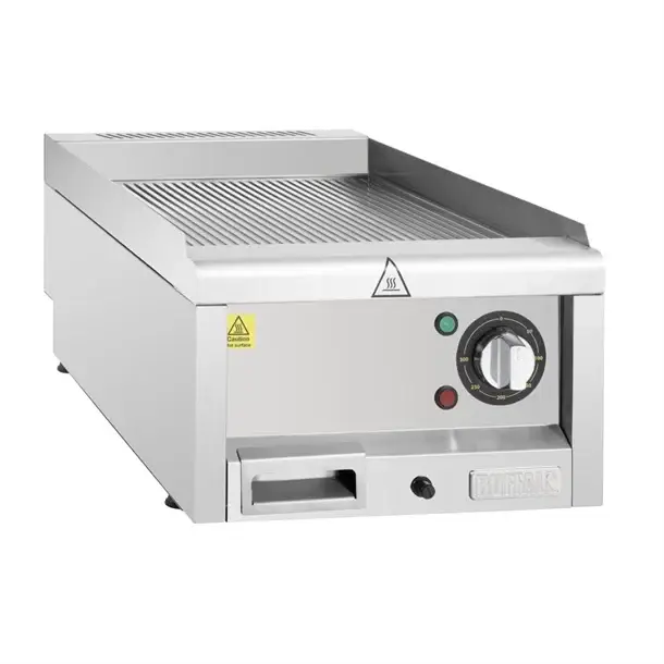 Direct Verzonden Buffalo 600-serie geribbeld elektrische bakplaat 400 mm | 24(h)x40(b)x60(d)cm