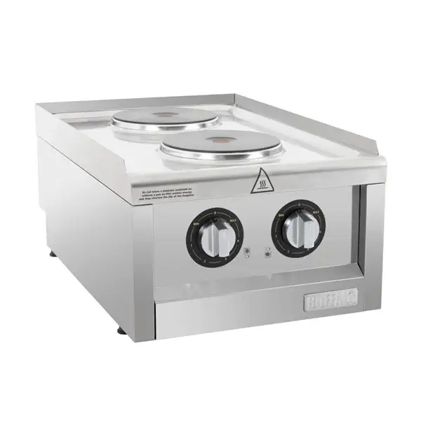 Lage Kosten Buffalo 600-serie elektrische kookplaat met 2 kookzones | 24(h)x40(b)x60(d)cm