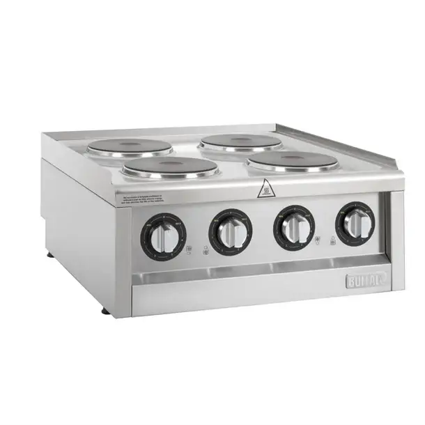 Buffalo600-serie elektrische kookplaat met 4 kookzones | 24(h) x 60(b) x 60(d)cm Lage Kosten