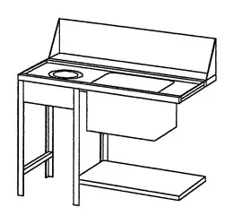 Bartscher Aanvoertafel links met Afvalkoker | 120x72x85 cm Seizoensaanbieding