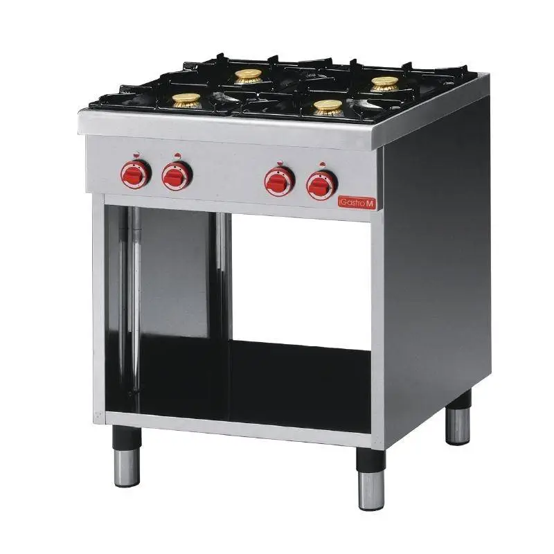 Gastro-M Aardgaskooktafel met Onderstel 17,2kW | 4 Branders Gecertificeerd