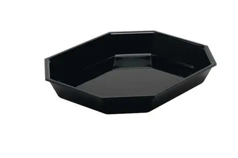 Bestel Nu HorecaTraders Zwarte Achthoekige Kunststof Presentatieschaal | GN 1/5 | PMMA plexi | 265x200x50 mm