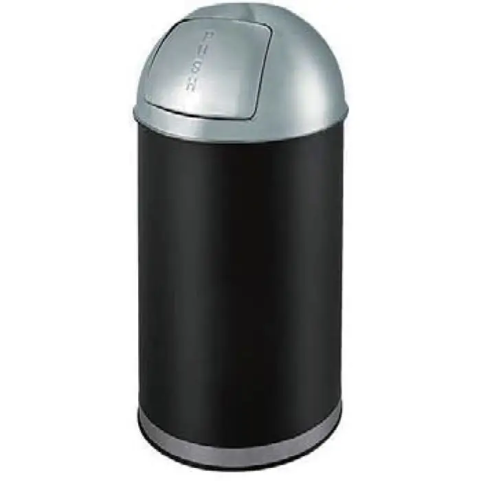 Voordeelprijs Combisteel Afvalbak met push deksel | Zwart | 35L