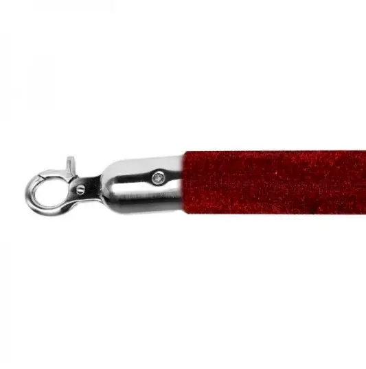 Gecertificeerd HorecaTraders Afzetkoord | RVS/ Bordeaux rood | 157 cm