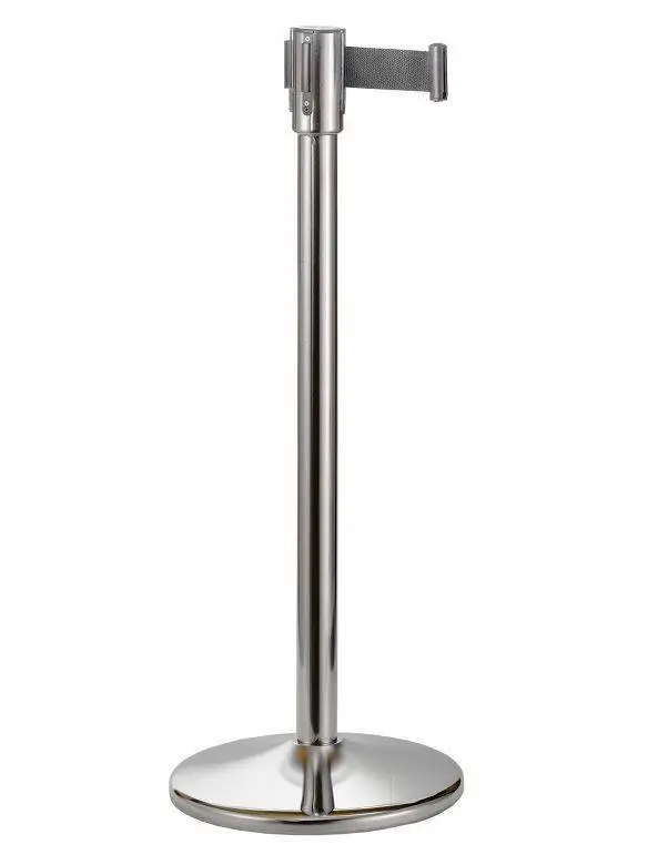 Direct Beschikbaar Saro Afzetpaal RVS met afspanlint - 180 cm