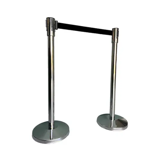 HorecaTraders Afzetpaal | RVS | Zwart | 32x32x95 cm Beperkte Voorraad