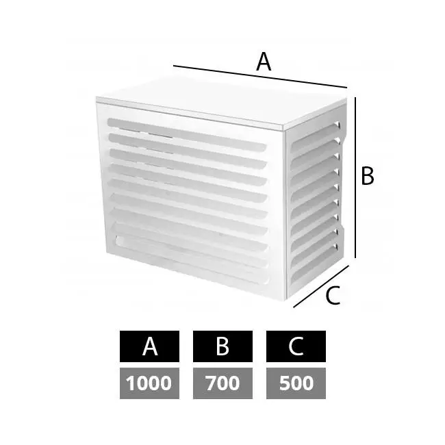 Climaconnect Airconditioner omkasting 1000 x 700 x 500 mm – RAL9010 wit Direct Verzonden