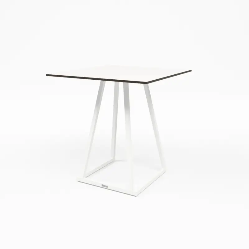 HorecaTraders Stapelbare Eettafel | Aluminium| Wit | 70x70x74 cm Finale Uitverkoop