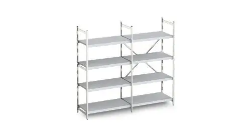 Hupfer Aluminium stelling met dichte schappen 50 cm diep | 10 formaten Beperkt Aanbod