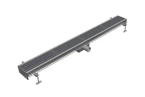Gecertificeerd HorecaTraders Bakgoot rvs 150x2000mm centrale afvoer ø75mm horizontaal