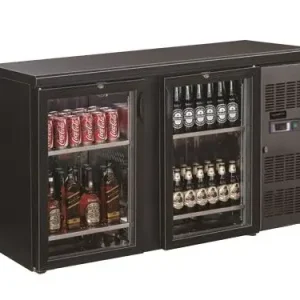 Beste Prijs HorecaTraders Barkoeler | Staal | Zwart | 2 Glasdeuren | 535 x1462 x860 mm