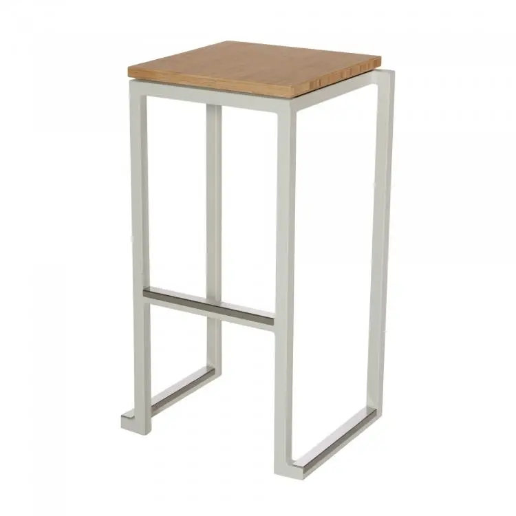 Aanbieding HorecaTraders Barkrkuk Kubo Smart Bar Alu | Aluminium | Bamboe/Wit | 4 stuks