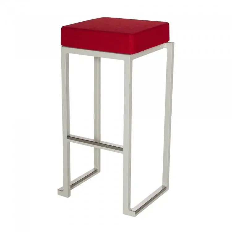 Bestel Nu HorecaTraders Barkruk Kubo Smart Bar Alu | Aluminium/Linnen | Wit/Rood | 4 stuks