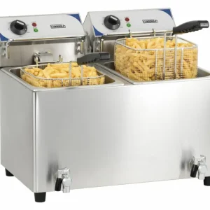 Casselin Elektrische friteuse met aftapkraan | 2 x 7 liter Rechtstreeks Van De Fabrikant
