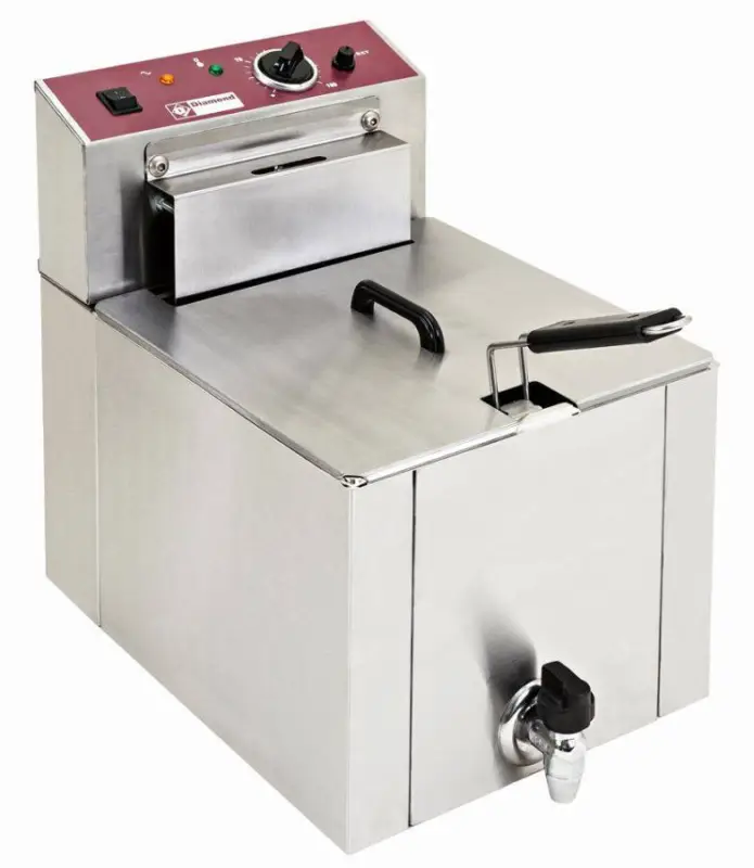 HorecaTraders Elektrische Friteuse met kraan en koudezone | 7,5kW | 400V Hoge Kwaliteit