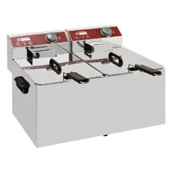 HorecaTraders Elektrische Friteuse PRO | 7+7 Liter | 6,4 kW Seizoensaanbieding