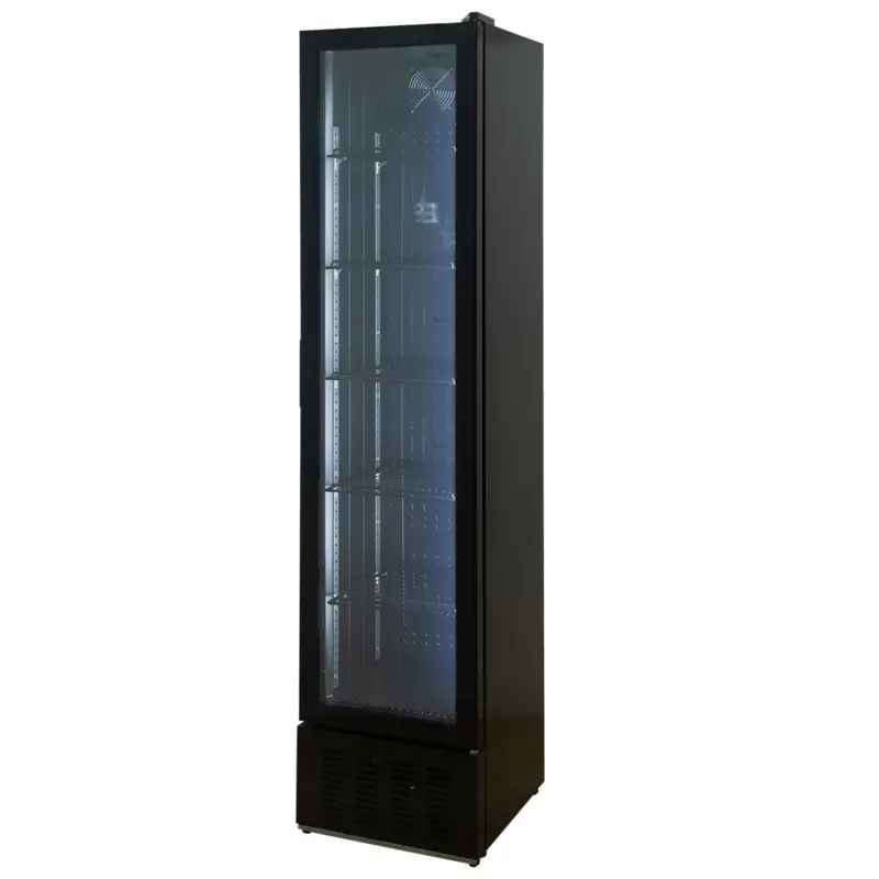Exquisit Horeca Displaykoelkast | Glazen Deur | Zwart | 160 Liter | 435 x 405 x 1775 Merkproduct