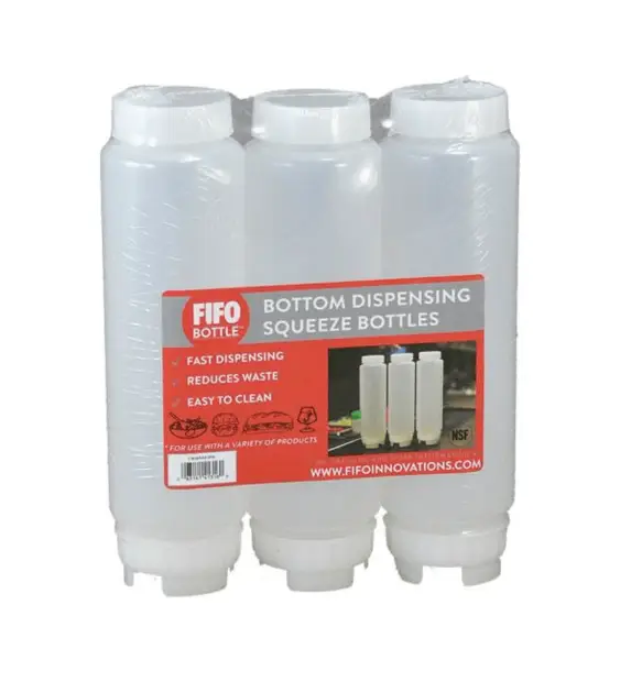 Korting FIFO First-in, First-out knijpflessen 3 stuks| 355 ml