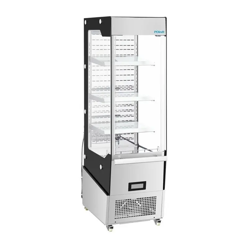 Bestseller Polar Slimline Multideck Displaykoelkast met Deur | RVS/Glas | 220L| 179x51x84cm