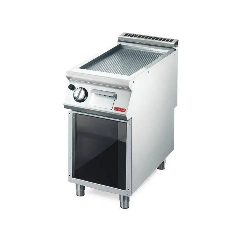 HorecaTraders Gas bakplaat geribbeld met onderstel | (B) 400 x (D) 700 x (H) 850mm Dagaanbieding