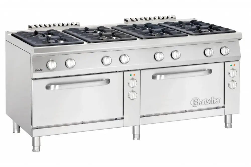 Bartscher Gasfornuis met 2 elektrische ovens | 8 Branders Superprijs