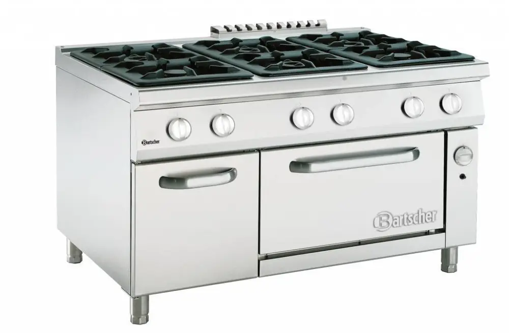 Bartscher Gasfornuis met gasoven | 6-pits Gratis Retour