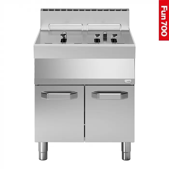 Goedkoop Gasfrituur 2x13L | RVS | 70x70x(h)99 cm