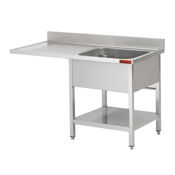 Gastro-M Gastro-M | Spoeltafel met onderstel en onderblad | 1200x 700x850 mm | Met uitsparing voor VW Shop Nu