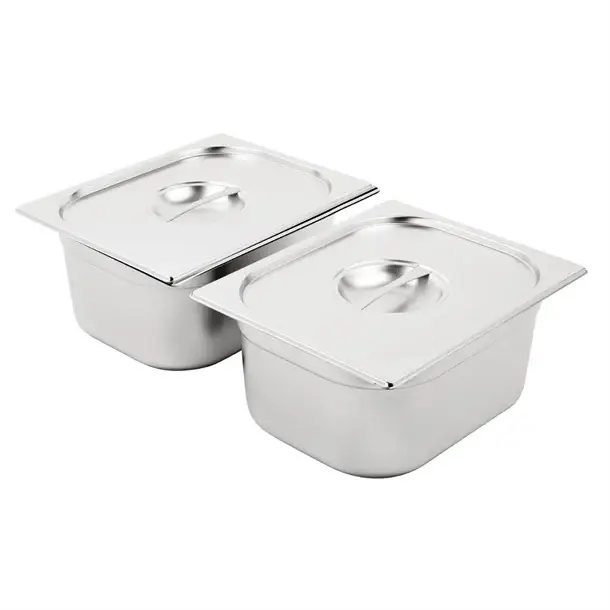 Hete Deal HorecaTraders Gastronorm | Bakken set | 2x 1/2 + deksel | RVS | 18l | 15cm diep