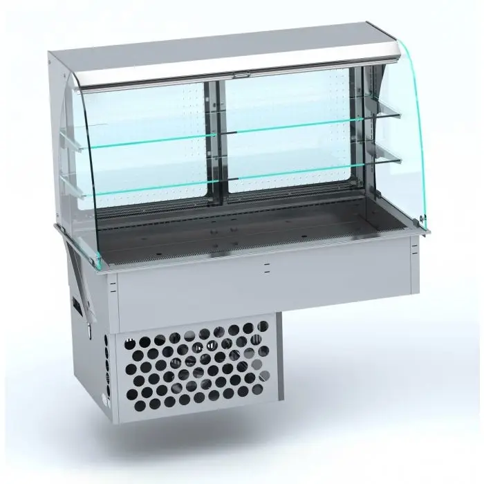 Combisteel Gebogen koelvitrine | LED | Met nachtafdekking | 3 Formaten Meest Verkocht