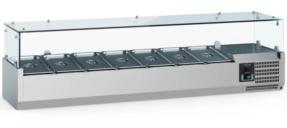 Ecofrost Gekoelde Opzetvitrine | 6 modellen | 1/4 GN Meest Verkocht