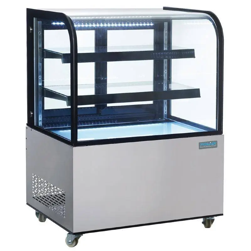 Uitverkoop HorecaTraders Gekoelde vitrine met gebogen glas 270 liter