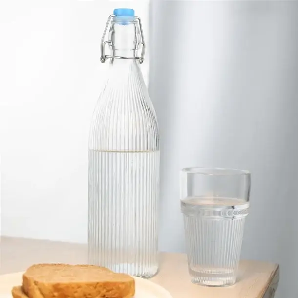 Geribbelde Schommeltop Waterflessen 1L (Set van 6) Laatste Kans