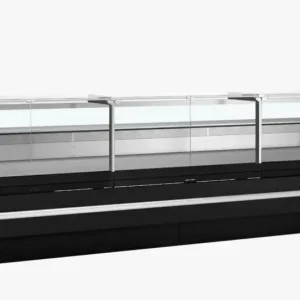 Beste Prijs HorecaTraders Geventileerde koeltoonbank zwart en glas 3798 x 1120 x 1190 mm