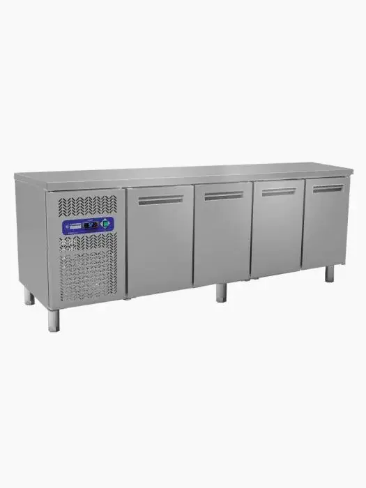Tijdelijk Beschikbaar HorecaTraders Koelwerkbank | 4 deurs | 550L | Motor links | 70x88x225cm