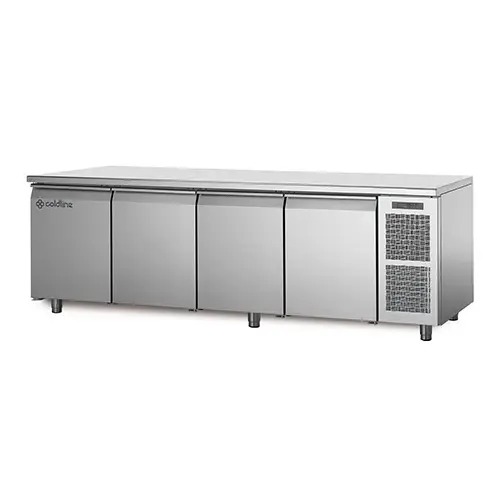 Coldline Koelwerkbank 4-deurs TP21/1M AFM. 226X70X85CM. 230V/250W Beperkt Aanbod