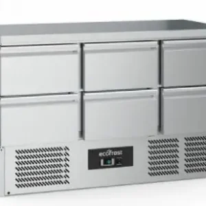 Ecofrost Koelwerkbank | RVS | 368L | 6 deurs Alleen Vandaag