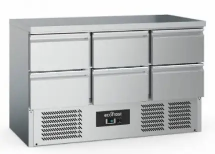 Ecofrost Koelwerkbank | RVS | 368L | 6 deurs Alleen Vandaag
