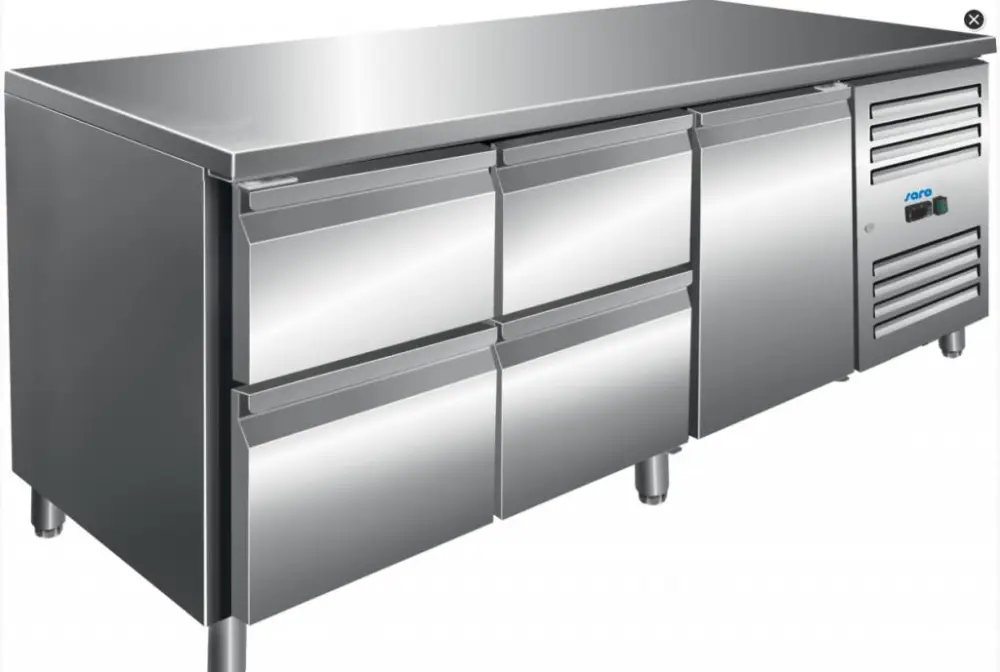 Saro Koelwerkbank RVS met 1 deur en 4 laden | 179,5 x 70 x 89/95 cm Aanbieding
