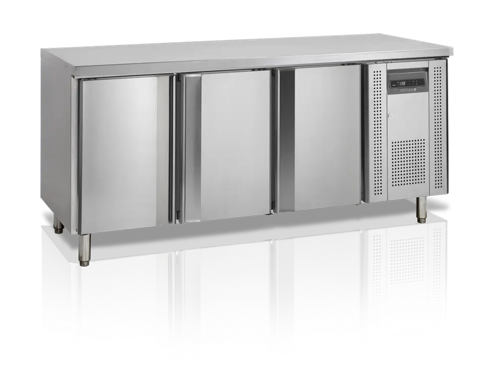 HorecaTraders RVS Koelwerkbank | Zonder achterwand | 3-deurs | 180 x 70 x 88 cm Weekendaanbieding