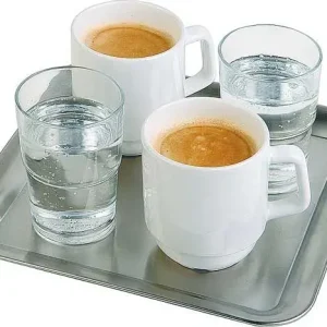 APS Koffiekop Serveerschaal RVS 23x23x1,5 cm Koopje