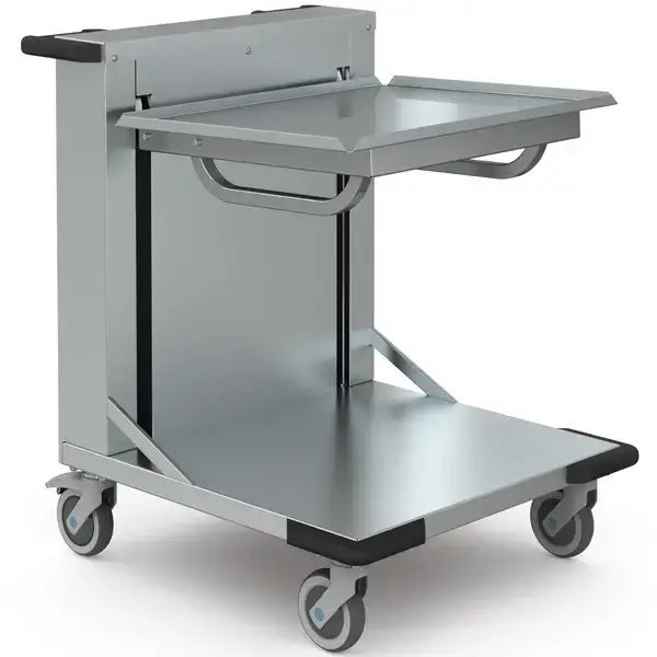 Laatste Versie Hupfer KorvenstapelaarRVSOnverwarmdOpen (2/1 GN)Wielen (Geremd)800x715x900(h)mm