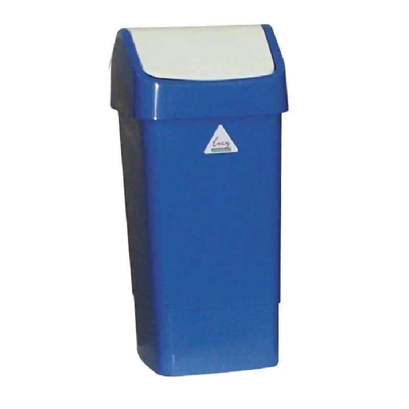 Bestel Nu HorecaTraders Kunststof Afvalbakmet Schommeldeksel | 50 Liter | Blauw