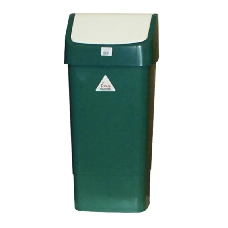 HorecaTraders Kunststof Afvalbak met Schommeldeksel | 50 Liter |Groen Exclusieve Aanbieding