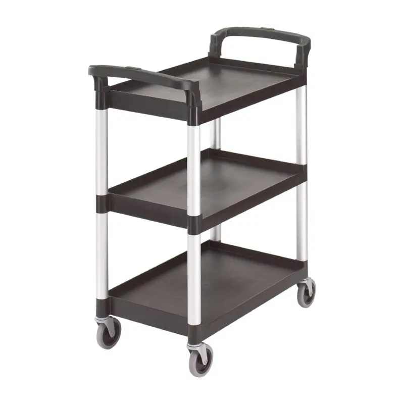 Cambro Kunststof Serveerwagen | 3 Bladen | Zwart Voordeelprijs